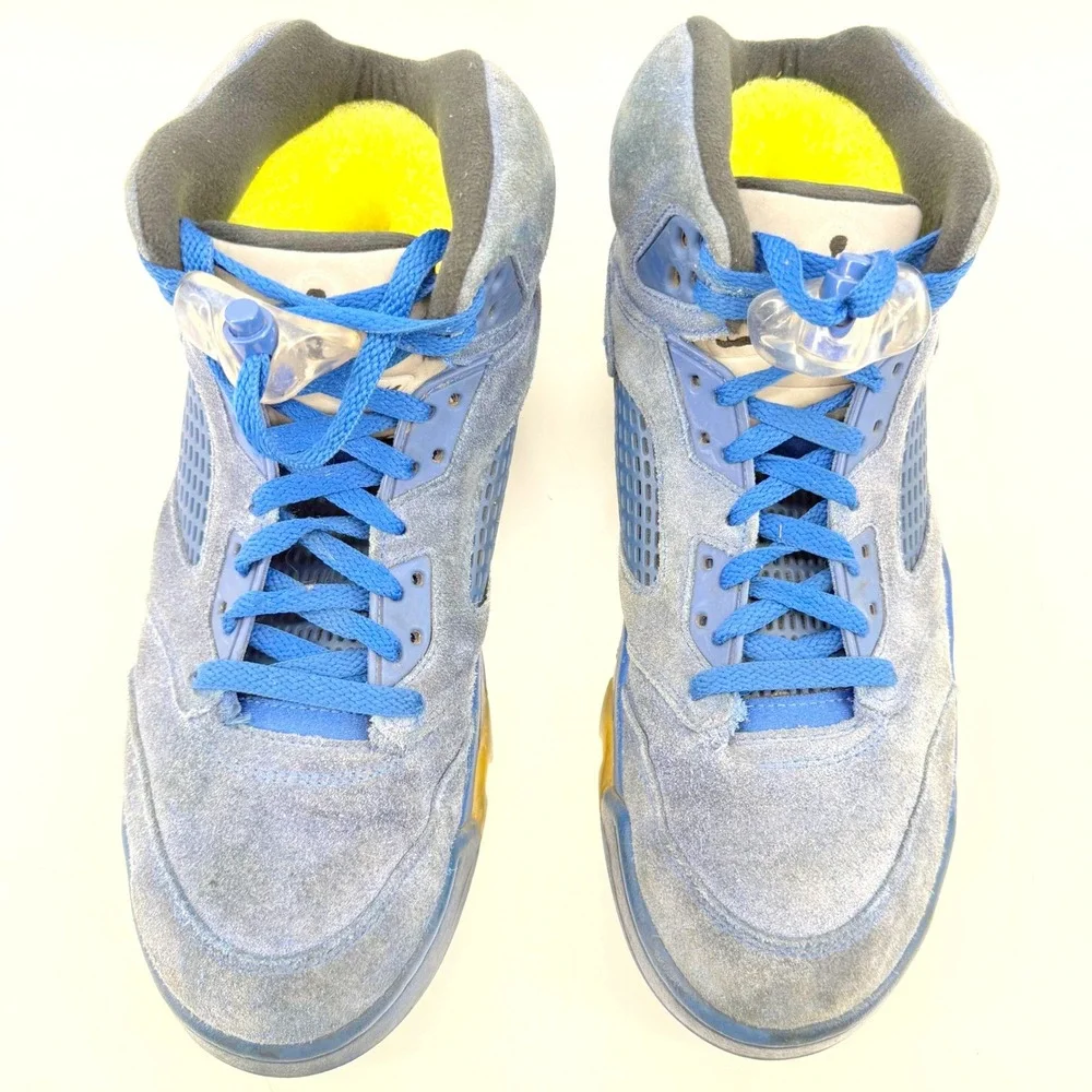 Jordan Air Jordan 5 Retro Mens 10.5 Blue Suede High Top Basketball Sports